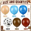 Hungdao 52 Pcs Western Party Horse Balloons Cowboy Decorations Bandana Balloons Cowgirl Foil Latex Balloons for Baby Shower Birthday Arch Decorations(Blue Brown Series)