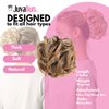Juvabun Claw Clip Messy bun - Dark Blonde Claw Clip Messy Bun Hair Piece Wavy Curly Hair Bun Clip in Claw Chignon Everyday Wear Synthetic Hair Bun Scrunchie Dark Blonde