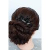FXmimior Bridal Hair Accessories Black Hair Comb Gothic Wedding Hair Accessory Black Headpiece Evening Hair Adornment Prom Beaded Bridesmaid gift