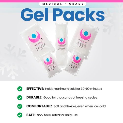 5 Extra Therapy Grade Gel Packs for Icekap Migraine Cold Cap
