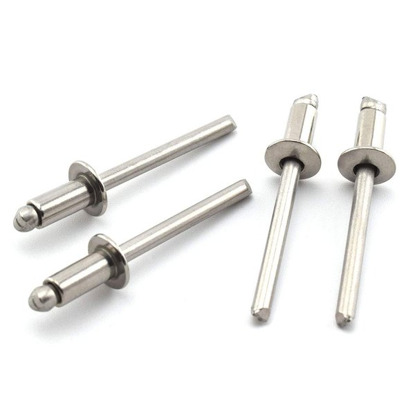 SDTC Tech Stainless Steel Blind Rivets 3/16" x 1/4" (6-4) Open End Type Pop Rivet Grip Range 3/16-1/4 inch (50 pack)