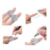HLLMX 2 PCS Mini Manicure Palette Wearable Metal Nail Art Polish Holder Palette Finger Ring Gel Polish Mixing Tray Nail Art Tools (Silver)