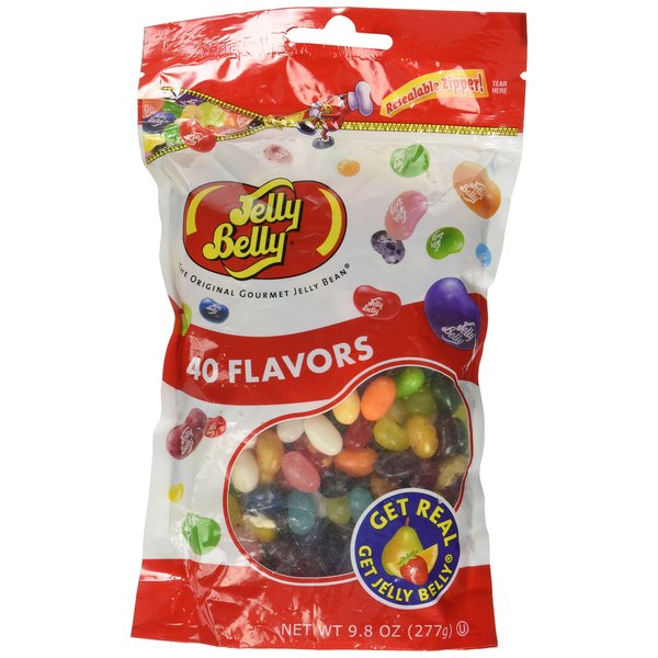 Jelly Belly 40 Assorted Jelly Beans, Resealable 9.8 Ounce Pouch Bag - 40 Assorted Flavors - Kosher, Fat Free Candy