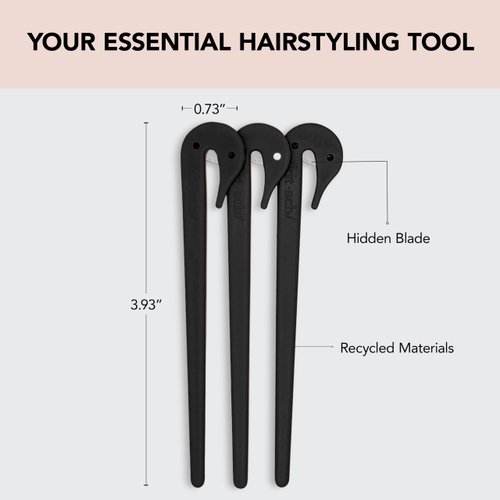 Kitsch 3pcs Elastic Hair Tie Cutter Tool - Elastic Rubber Band Cutter for Hair Ties Removal | Hair Elastic Cutter for Kids Hair | Hair Elastic Band Cutter & Ponytail Cutter Tool for Toddler