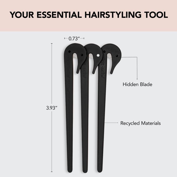 Kitsch 3pcs Elastic Hair Tie Cutter Tool - Elastic Rubber Band Cutter for Hair Ties Removal | Hair Elastic Cutter for Kids Hair | Hair Elastic Band Cutter & Ponytail Cutter Tool for Toddler
