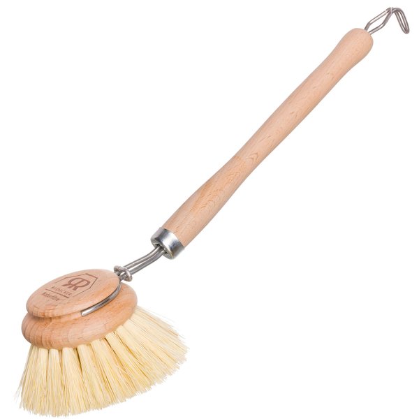 REDECKER Tampico Fiber Bristle 2-Inch All-Purpose Kitchen Dish Scrub Brush with Beechwood Handle, Bamboo Dish Brush Alternative, Perfect for Pots, Pans, and Kitchen Utensils, Made in Germany
