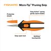 Fiskars Micro-Tip Pruning Snips - 6" Garden Shears with Sheath and SoftGrip Handle - Yard and Garden Tools - Orange/Black