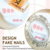 48Pcs French Tips Press on Nails and Toes Nails Manicure Art with French Tips Design, Glossy White Medium Square False Nails Gel Glue on Nails, French Acrylic Fake Nails Stick on Nails for Women Girls