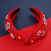 4th of July Headbands for Women, 4th of July Accessories, American Flag Patriotic Headbands, Rhinestone Pearl Knotted Headbands Beads Embellished Jeweled Headbands Holiday Gifts (Star E-Red)