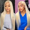 HELLOSH 28 Inch Blonde 613 Lace Front Wigs Human Hair 13x6 Transparent Lace 613 Hd Lace Frontal Wig Blonde Wig Human Hair Wigs for Blakc Women Pre Plucked with Baby Hair
