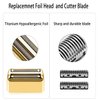 Shaver Replacement Foil and Cutters, Kaynway Professional Shaver Foil Head Cutter Blade for BaBylissPRO Barberology FX Collection Metal Double Foil Shaver (Gold)