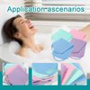 4 Pack Exfoliating Body Scrubber with Handles, Nylon Exfoliating Cloth Extended Length Back Scrubber Stretchable Pull Strap Shower Back Scrubber for Shower for Women&Men(4 Pack-Green+Blue+Purple+Pink)