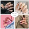 BABALAL Coffin Press on Nails Long Fake Nails Glossy Nails Brown Fall Acrylic Nails Ballerina Manicure Acrylic Nails for Women and Girls