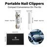 WILLKOMMEN Nail Clippers Set with Catcher for Men, Car Shape Anti-Splash Toe Nail Clippers, Ultra Sharp Sturdy Fingernail and Toenail Clipper Cutters（Silver）