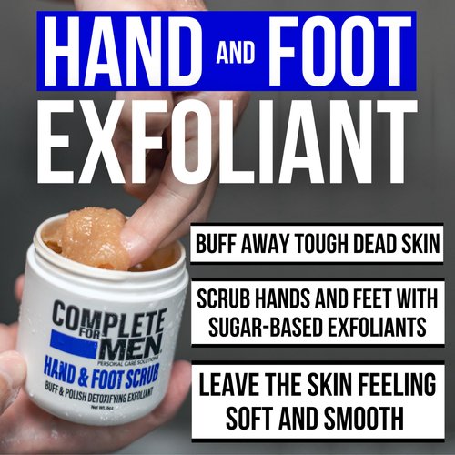 COMPLETE FOR MEN - Hand Scrub & Foot Scrub: Exfoliating Foot Scrub, Hand Exfoliant, Sugar Scrub for Dry Skin, Moisturizing Rough Skin Remover, Ideal for Foot & Hand Care, Scrub for Men