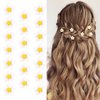 20Pcs Small Flower Hair Clips for Girls Women Cute Small Hair Claw Flower Clips for Hair Wedding Hair Barrettes Bridal Hair Accessories for Girls Women Yellow