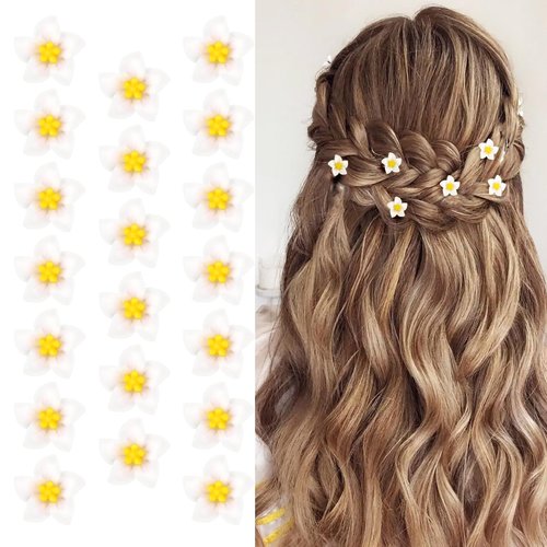 20Pcs Small Flower Hair Clips for Girls Women Cute Small Hair Claw Flower Clips for Hair Wedding Hair Barrettes Bridal Hair Accessories for Girls Women Yellow