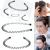 JINBUYAO 18 Pcs Metal Hair Band for Men Unisex Black Wave Headband Spring Shaped Sport Hair Bands Women's Yoga Hairband Hair Accessories