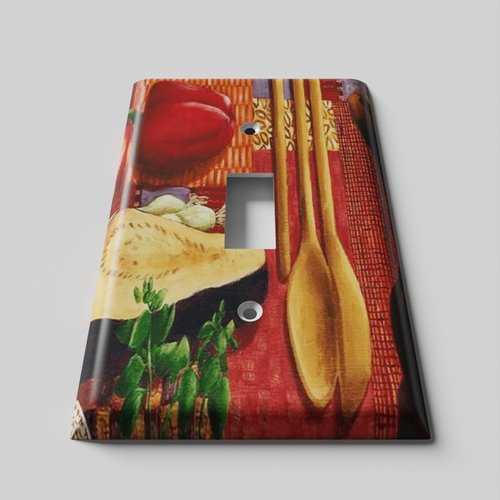 SnazzySwitch Kitchen Preparation Decorative Light Switch Cover - Single Toggle Wall Plate