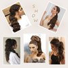 JIAMEISI Ponytail Extension Human Hair Wrap Around Clip in Hair Piece Ponytail Extension Human Hair Straight Ponytail Hair Extensions with Magic Paste 70G 16 Inch #4 Medium Brown