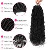 6 PCS/Lot Goddess Locs Crochet Hair 20 Inch Wavy Curly Faux Locs Crochet Hair Braiding Hair With Curly End Soft Locs Crochet Goddess Locs Synthetic Braids Crochet Locs Braiding Hair (20" 6 Packs, 1B)