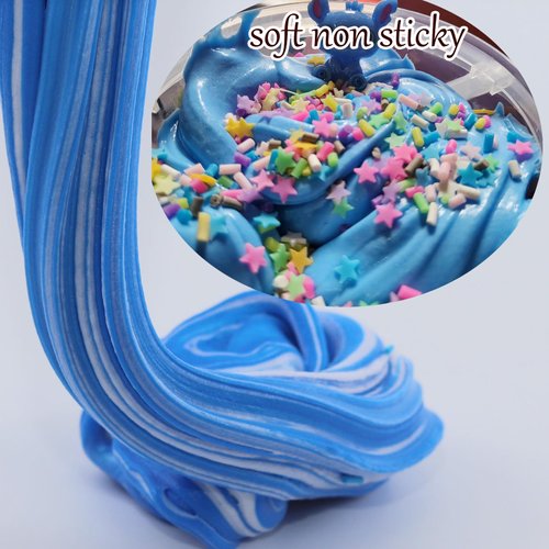 Blue Butter Slime, Super Soft and Non-Sticky Slime, DIY Slime Kit for Girls Boys, Kids Party Favors Slime Putty Toy