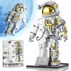FarBlocked Space Astronaut Building Block for Boy 12+, Astronaut Building Block Set Flexible Space Explorer Toy with Display Stand, Cool Spaceman Building Set for Adults, 966Pcs