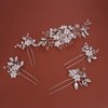 Wedding Hair Accessories for Brides, Beusoulover Bridal Hair Accessories, 5 Pieces (Pearl Hair Comb + 4pcs Silver Hair Pins) for Women and Girls, Brides, Bridesmaids (silver)