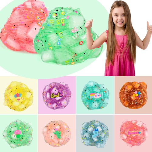 Slime Kit 12 Pack with 8 Pack Jelly Slime and 4 Pack Butter Slimes, Soft & Non-Sticky, Scented DIY Slime Party Favors for Kids, Putty Sludge Toy Gifts for Girls Boys