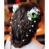100 Pieces Pearl Hair Pins Wedding Bridal Flower Pins for Brides and Bridesmaids Hair Style Prom Party (0.3 Inch)