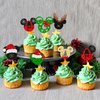 Gyufise 24Pcs Merry Christmas Cupcake Toppers Mouse Deer Christmas Hat Cupcake Picks Xmas Holiday New Year Kids Birthday Cake Decorations Party Supplies