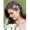 SWEETV Handmade Silver Bridal Hair Comb Clip for Wedding Hair Accessories for Brides,Wedding Hair Pieces for Brides Women