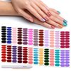 Nail Polish Strips, DANNEASY 24 Sheets Self Adhesive Nail Wraps Solid Color Nail Sticker Polish Manicure Kit with 1pc Nail File + Wood Cuticle Stick