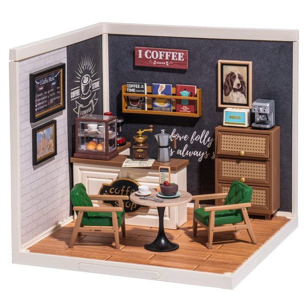 Rolife LED Building Blocks for Adults,1:24 Toy Building Sets,Model Building Kits for Kids Ages 8-12-15,DIY Miniature Dollhouse Kits for Adults,Hobbies for Women Men (2.Daily Inspiration Cafe)