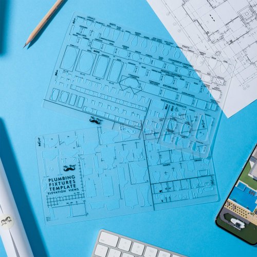 Mr. Pen- Plumbing Template, Architectural Templates, Bathroom Template, Toilet Template, Drafting Tools, Drawing Template, Template Architecture, Drafting Ruler Shapes, Stencils, Plumbing Fixtures