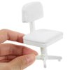 1 Set Miniature Computer Wood Mini Office Desk Toys Mini Office Desk for Crafts Tiny House Computer Model Miniature Office Ornament for Kids Doll House(White)