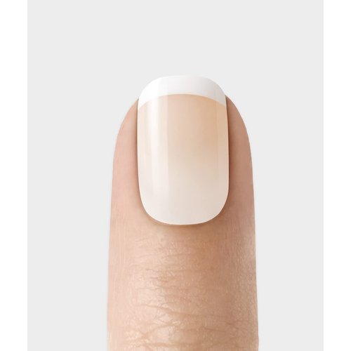 KISS Salon Acrylic French Nail Manicure Set, Petite Length, Square, “ Crush Hour”, Nail Kit Includes Pink Gel Nail Glue (Net Wt. 2 g / 0.07oz.), Mini File, Manicure Stick, and 28 Fake Nails