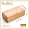 Zhanmai 2 Pack Christmas Puzzle Box Gift Wooden Magic Impossible Dovetail Box Secret Money Box Mini 3D Brain Teaser Box for Valentines Girlfriend Cash Adults Teens (Wood Color,Rectangle)