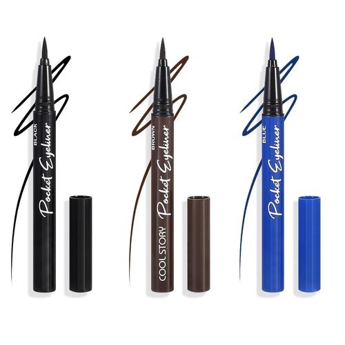 AMY'S DIARY Waterproof Black Liquid Eyeliner Pen Professional Makeup Liquid Eye Liner Pencil Long Lasting and Smudge Proof Eye Makeup for Women (3pcs brown)
