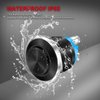 DaierTek 12V Momentary Horn Push Button Switch Black Metal Waterproof 19mm Round Starter Power Switch for RV Truck Boat Marine - 2pcs