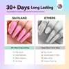 SAVILAND Nail Dip Powder Kit: 2024 Upgrade Keratin Pastel Pink Dip Powder 4PCS Dipping Powder Liquid Set Base Top Activator Brush Saver for Dip French Nails Starter Manicure DIY Salon Home 20 Colors