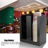 Disposable Paper Cup Holder for Coffee and Milk Tea Shops, Slanted Bottles Storage Shelf with 2 Grids, Eco,Friendly Plastic Organizer for Convenient Cup and Lid Storage (Two Divisions)