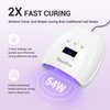 Melodysusie UV Nail Lamp, Plus30T UV Light for Gel Nails True 54W Professional Led Nail Dryer with 3 Timer, Smart Sensor, LCD Display, Detachable Tray Fast Curng Nail Art Tools Manicure Accessories