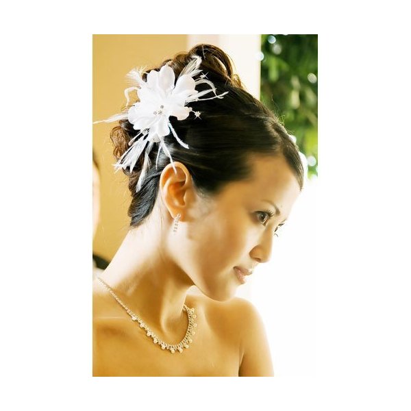 IVORY Floral Feather Bridal Hair Accessories