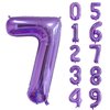 40 inch Big Size Number 7 Foil Helium Balloons Birthday Party Celebration Decoration, Digital Decorations Supplies, Wedding Anniversary Inch Decoration Kids(Purple,Number 7)