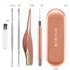4 Pack Ear Pick with Light, Ear Cleaner Ear Wax Removal Tool Kit for Kids and Adults, Ear Picks Digger & Tweezers & Spiral Spring Ear Spoon Set with Storage Box (Rose Gold)