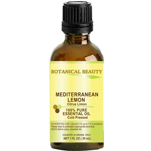 Lemon (Mediterranean) Essential Oil 100% Pure Therapeutic Grade, Premium Quality, Undiluted. 1 Fl.oz.- 30 ml by Botanical Beauty