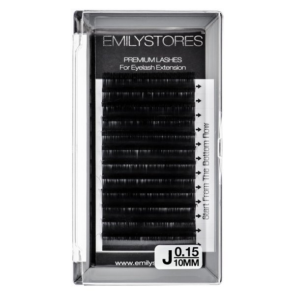 EMILYSTORES Lash Extensions 0.15mm Thickness J Curl 10mm Length Individual Volume Natural Eyelashes For Eyelash Extensions(0.15,J,10mm)