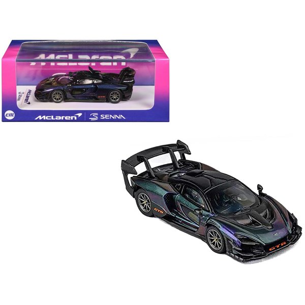 CM Model Car Compatible with McLaren Senna GTR Purple Chameleon Metallic Hong Kong Toy Car Salon 2024" 1/64 Diecast Model Car CM64-SENNAGTR-TOYCARSALON