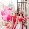 21st Birthday Decorations for Her, Pink Champagne Wine Bottle 21st Birthday Party Decoration for Women, RIP Fake ID Banner, Cake Topper, Pink Balloons Garland for Girls 21st Birthday Party Supplies
